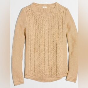 J.Crew Factory Popcorn Cable Knit Sweater – Size Medium | Heather Camel |